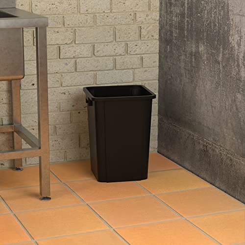 Image of 19 Gallon Black Square Commercial Trash Can