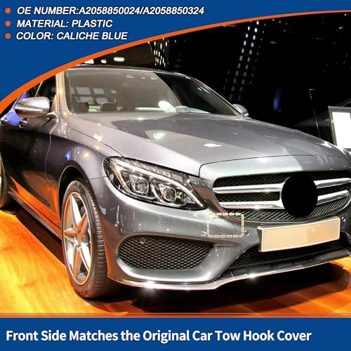 ACROPIX Front Side Car Bumper Tow Hook Cover Tow Cover Cap Caliche Blue Fit for Mercedes-Benz C-Class W205 2014-2018 No.A2058850024 - Pack of 1 by ACROPIX - Image 3