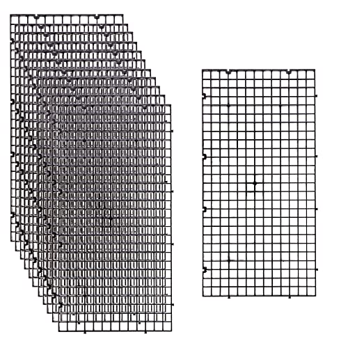ALEGI 12 Pcs Aquarium Fish Tank Divider Plastic Egg Crate Aquarium Filter Bottom Tray Grid Isolation Board Partition Net Pane Separator (S 12pcs Black)