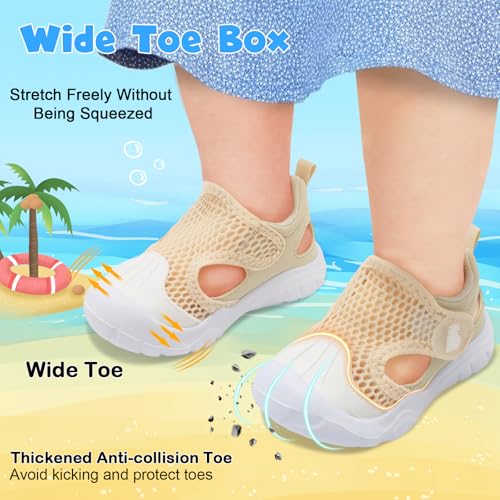 BARERUN Toddler Water Shoes Boys Girls Qucik Dry Breathable Kids Water Shoes Wide Adjustable Instep Water Sandals for Beach Swim Pool Non Slip Flexible Barefoot Sport Aqua Shoes3