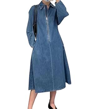 Amazon.com: Glkaend Women Casual Long Sleeve Denim Dress