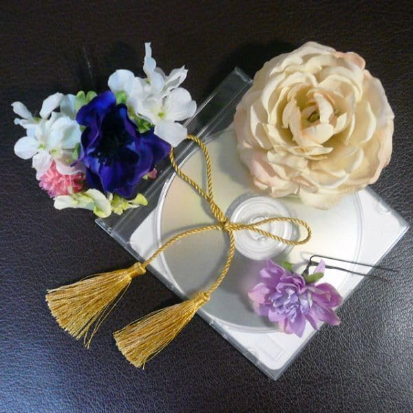 髪飾り 成人式 卒業式 結婚式 花 金鳳花とアネモネ他 クリーム 振袖 袴 浴衣 和装 着物