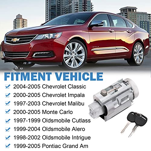 image for Yikesai Ignition Lock Cylinder w/Keys & Passlock Chip Starter - Compat
