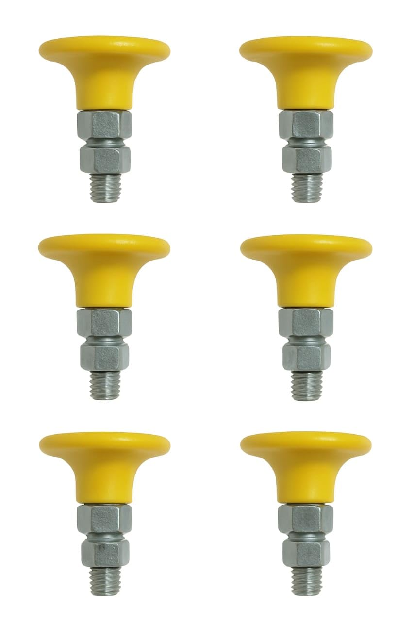 INDIA ENTERPRISES HUB Round Head Gym Locking Spring Catcher | Heavy Duty Fitness Equipment Pin | Rust-Resistant Steel Build | Perfect for Cable Machines, Weight Stacks, Benches (Yellow) 6 Pcs