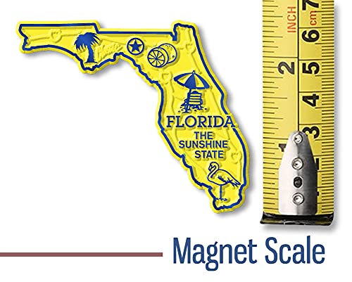Imán decorativo de goma de Florida 2.9" x 2.4" miniatura 2