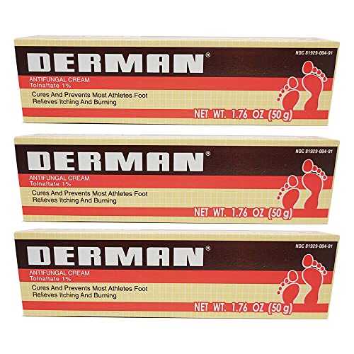 Derman Antifungal Cream for the Treatment of Athlete’s Foot 1.76 oz. (3-Pack)