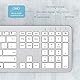 Tastatur Maus Set Kabellos, seenda SK38-3 Ultra-Dünne Wiederaufladbare Funktastatur, Ergonomische Keyboard Mouse mit Silikon Staubschutz für PC/Laptop/Smart TV, QWERTZ Layout Weiß und Silber