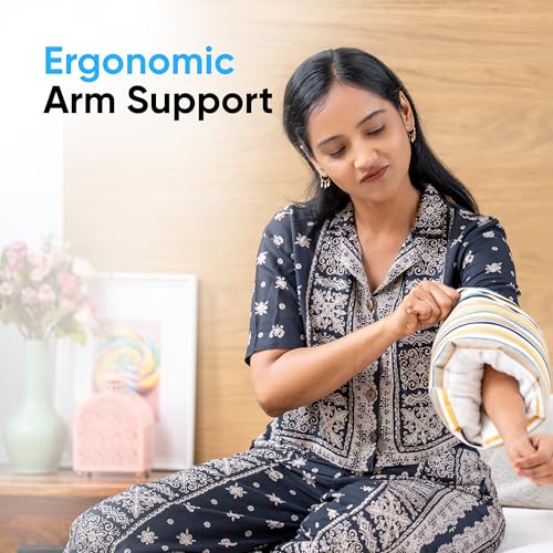 Image of Frido Cradle Arm Baby Feeding Pillow | Ergonomic Support for Nursing, Bottle Feeding & Soothing | Hypoallergenic Fabric & Microfiber Padding | Comfort for Baby & Reduces Arm Fatigue for Mom | Yellow