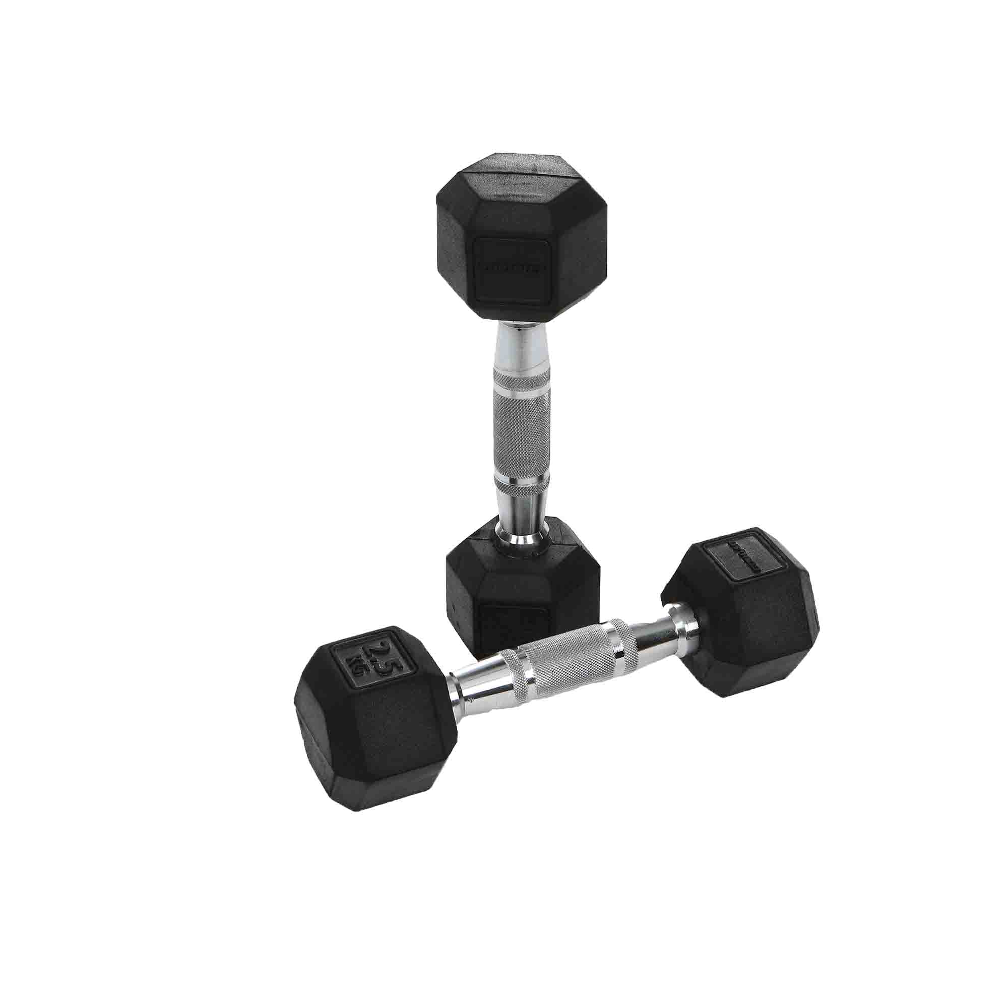 Cougar 2.5 Kg Hexa Fixed Dumbbells, Rubber Coated Hex Dumbbell Set, 1 set of Men's Dumbbell Set For Home Gym Exercise & Fitness-(2.5 Kg x 2 Pcs) Black-image-35