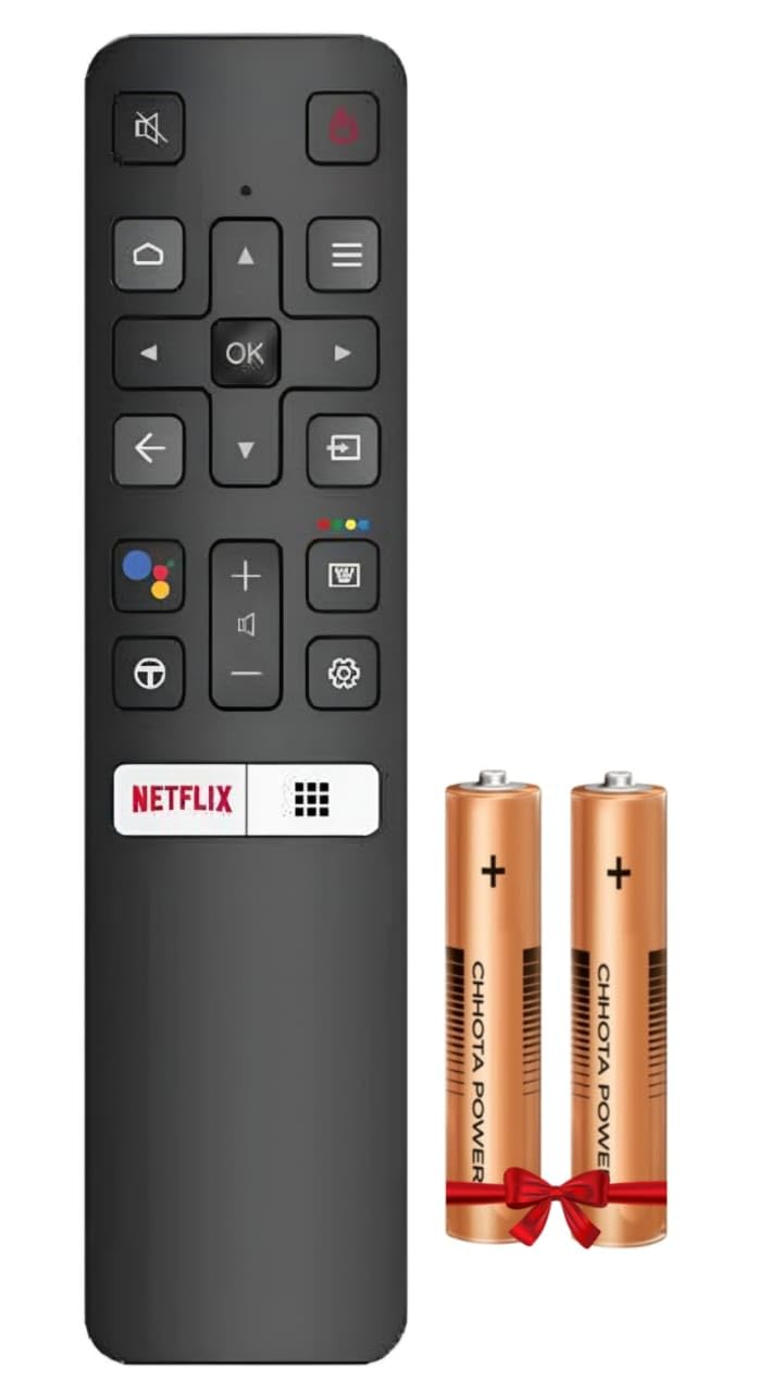 Remote Control Compatible with TCL Tv Remote with 2 AAA Batteries, Original TV Model Suitable for Any Iffalcon TCL Smart Android 4k FHD QLED Television | No Voice or Google Assistance Feature (tcl-nv) Remote Control Compatible with TCL Tv Remote with 2 AAA Batteries, Original TV Model Suitable for Any Iffalcon TCL Smart Android 4k FHD QLED Television | No Voice or Google Assistance Feature (tcl-nv)