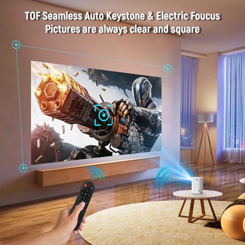 image for FEARWIKY Projector 4K with WiFi and Bluetooth, Portable Projector with