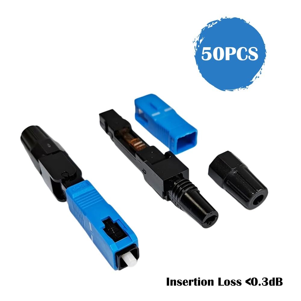 Connecteur optique SC UPC 50 pièces, adaptateur SC monomode FTTH(UPC 50PCS)
