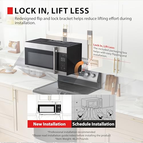 Image of TOSHIBA 1.9 Cu.Ft. Over the Range Microwave Oven with Easy Installation, Soft Close Door, ChefDefrost, Sensor, 400 CFM Ventilation, 1000W, Stainless Steel, OA-EM19PH(SS)