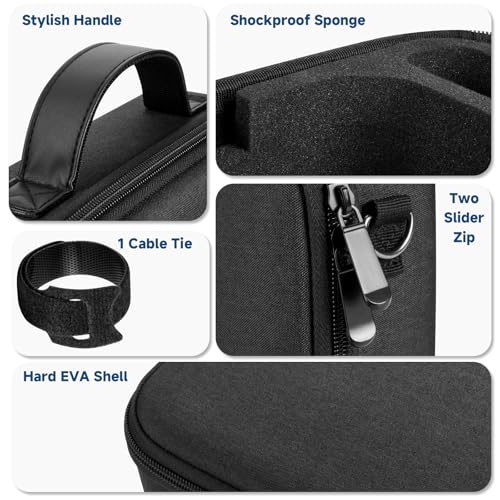 Funda de viaje compatible con Mac Mini M4 y M4 Pro | Estuche resistente a golpes de EVA con espuma personalizada, para Mac Mini 2024, Magic Mouse y cables, color negro, solo funda miniatura 6
