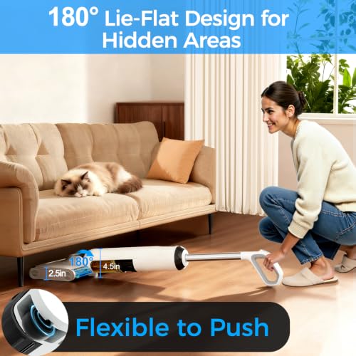HABIUBIU Wet Dry Vacuum Cleaner, Cordless Vacuum Mop Combo for Hard Floors, 23000Pa Powerful Suction, 180° Lay-Flat, Self-Cleaning Floor Washer with 45 Min Runtime, Anti-Tangle Brush, Dual Tank - image 5