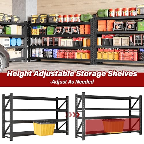 Image of 8000LBS Heavy Duty Garage Shelving Units,68 inch Wide & Deep Storage Shelves,Metal Garage Shelves,Large Storage Rack,Steel Shelf,Industrial Shelving for Shop,Warehouse,Basement,68 inch W x 24 inch D x 63.5 inch H