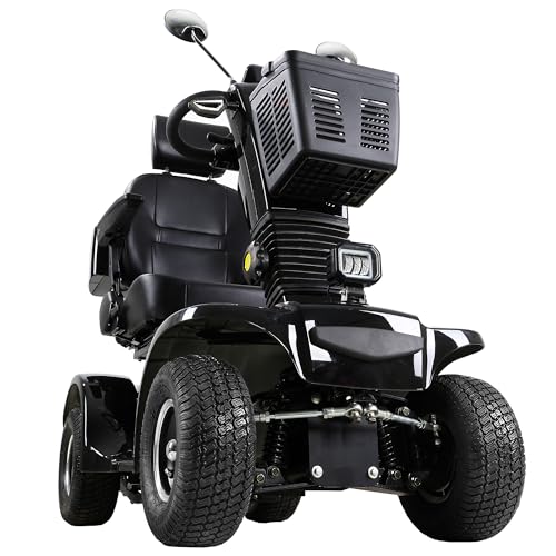 Mobility Scooters for Seniors and Adults, All-Terrain Mobility Scooter with Waterproof Cover, Heavy Duty 4-Wheel Electric Powered Mobility Cart Handicap Scooters, 1000W Motor