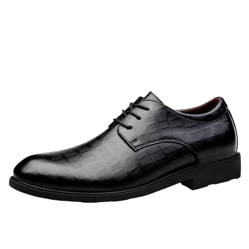 Casual Business Oxford Leather Shoes Men Lace Up Round Toe Solid Color PU Leather New Shoes Anti-Slip Low Top Non Slip Prom Wedding Tuxedo Formal Shoes2
