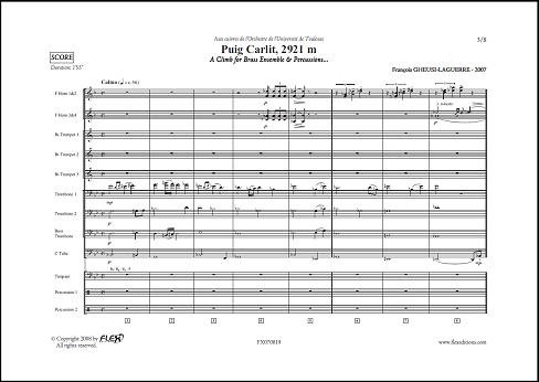 Partition Puig Carlit Gheusi-Laguerre ensemble cuivres percussions musique classique