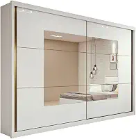 LOPAS Guarda-Roupa Casal com Espelho Toronto 2 PT Branco