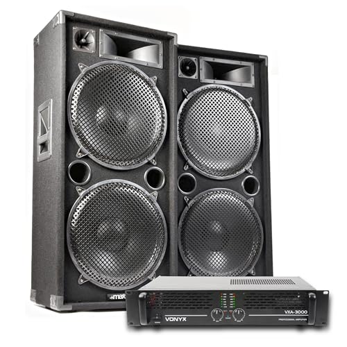 Imagen de Skytec Dark Night 215 Sistema de Sonido Completo 4000W con Doble Altavoz de 15