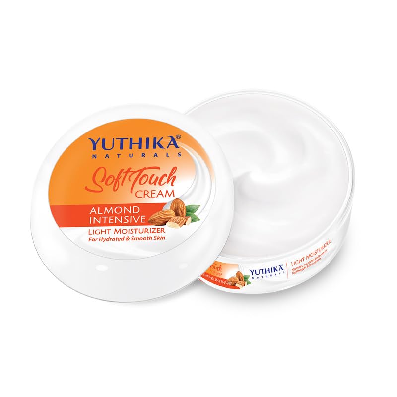 Image of Yuthika Almond Intensive Light Moisturizer Cream 300ml | Non Sticky, Instant Hydration, Deep Nourishment | For Face, Hand & Body | All Skin Types