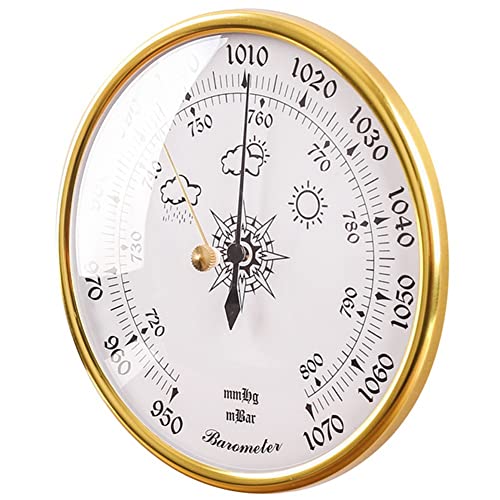 Barómetro de precisión de esfera redonda, estación meteorológica aneroide de 5,0 pulgadas de diámetro, herramienta de presión de aire para colgar en la pared, meteorógrafo doméstico 1070hPa, para ext