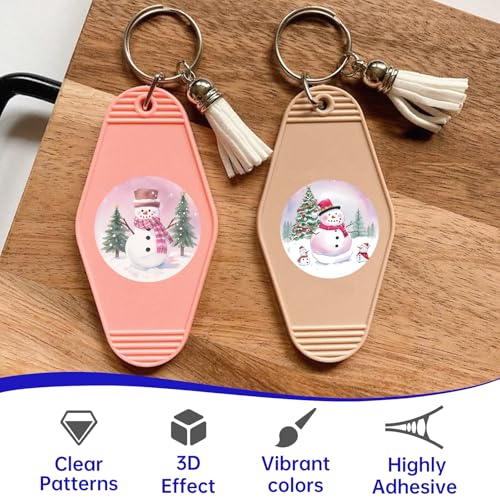 Image of 48 Pcs UV DTF Stickers Christmas Snowman Sticker for Keychains