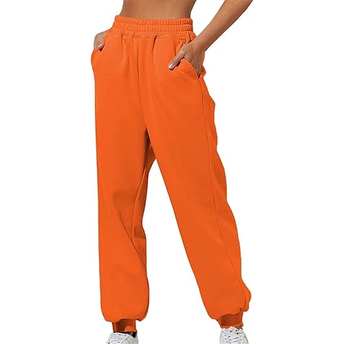 Bottom Sweatpants Women Baggy High Sweatpants Athletic Sweat Pants Workout Cotton Joggers with Pockets