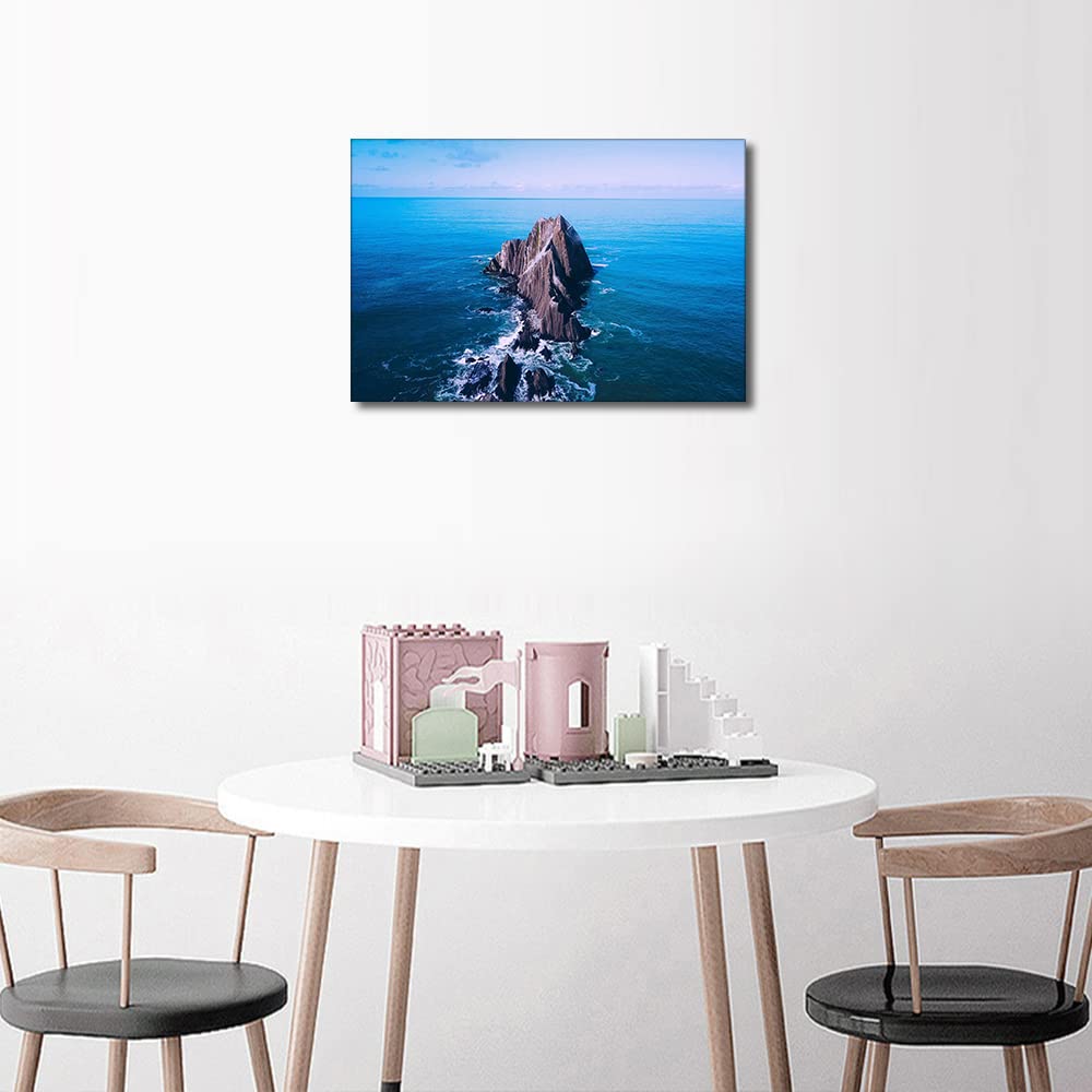 Island Canvas Wall Art for Living Room Bathroom Wall Decor Cape of Good Hope,South Africa Ocean Landscape Painting Ready to Hang Home Decorations for Office Canvas Prints 24" x 16"inch - Image 4