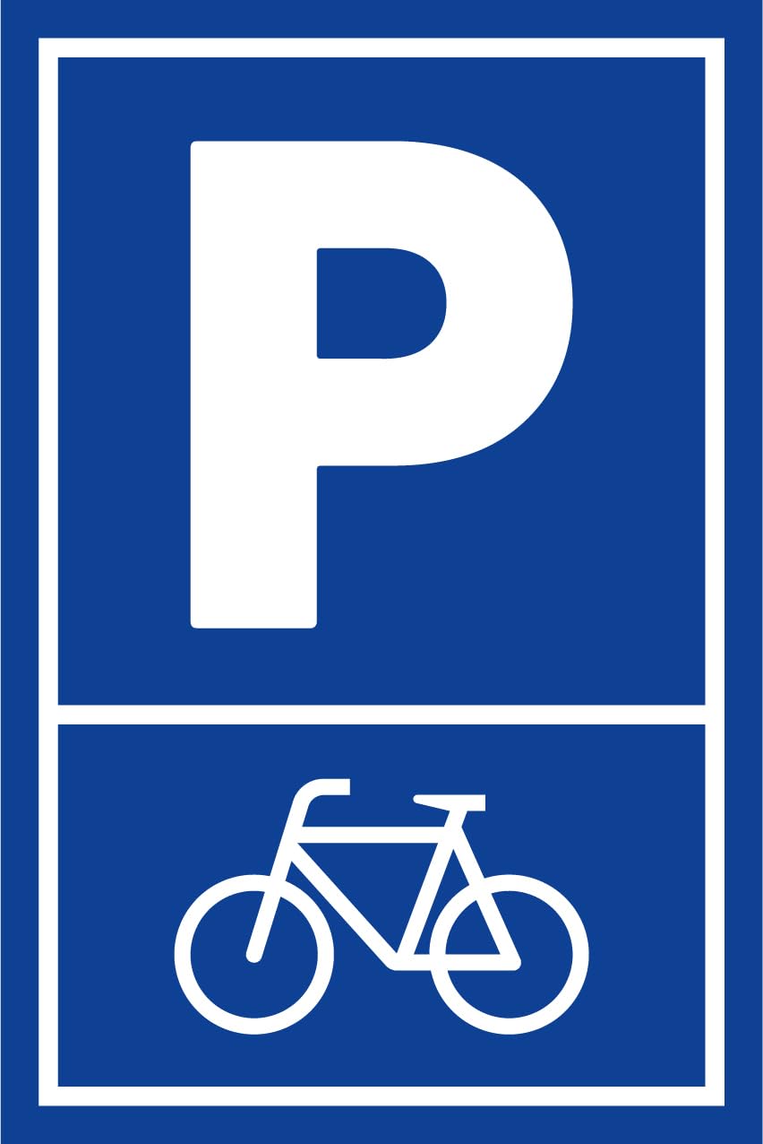 Aufkleber „Fahrrad Parkplatz“ Hinweis Symbol Piktogramm Folie Blau