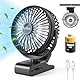 lynker Mini USB Clip Ventilator 10000 mAh, 12-40h, 3-IN-1 Clip Fan Tischventilator Hängender Ventilator mit LED-Licht, Leise Camping Ventilator, 360° Drehung, 3 Geschwindigkeiten für Büro, Ausflüge