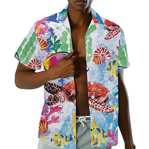 Hawaiian Shirt for Men Beach Outfits Button Up Rave Top3