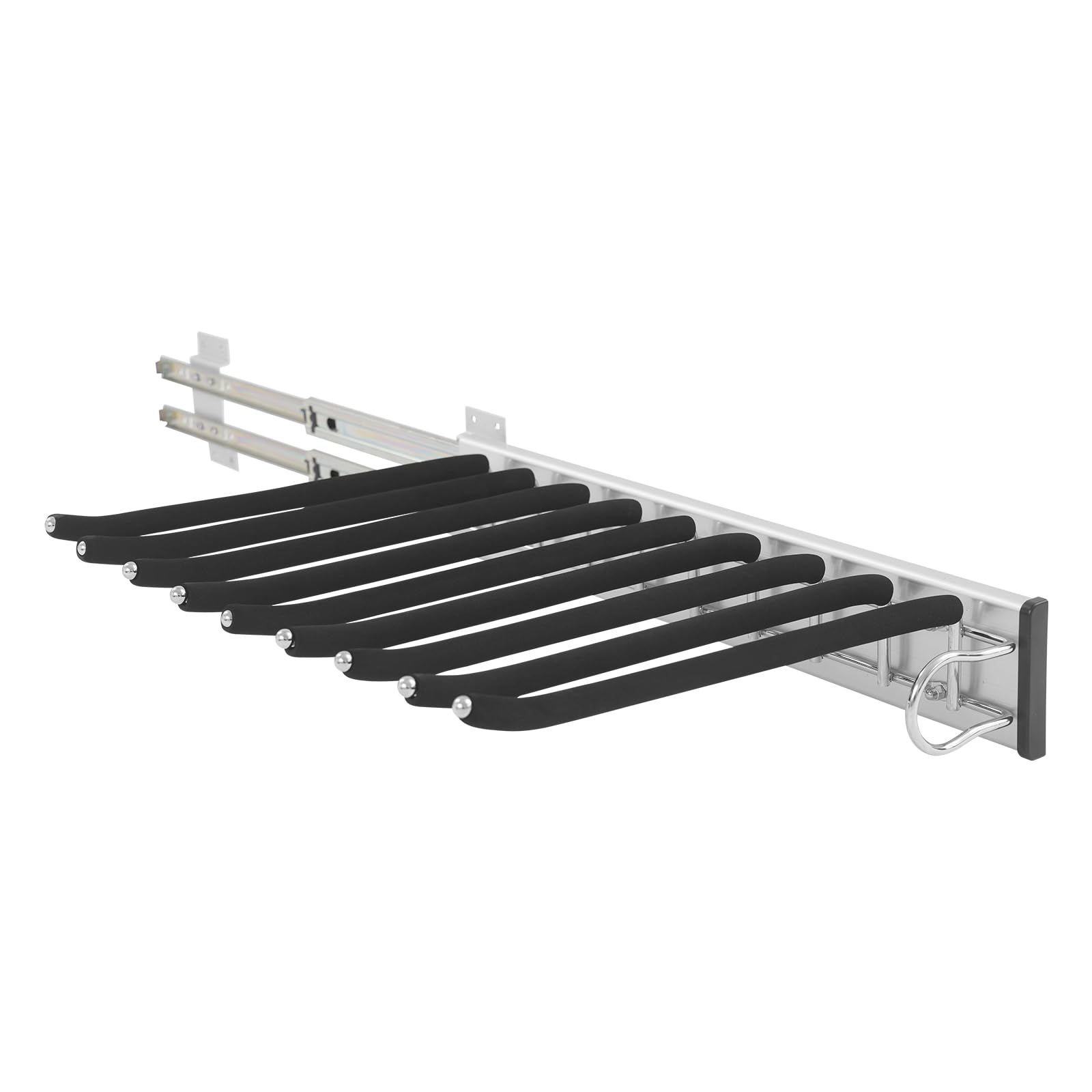 Soporte extensible para pantalones, estante para pantalones, 9 soportes para bufandas, rieles para colgar pantalones, perchas para pantalones, ropa, corbatas, bufandas, armario, profundidad, 48 cm