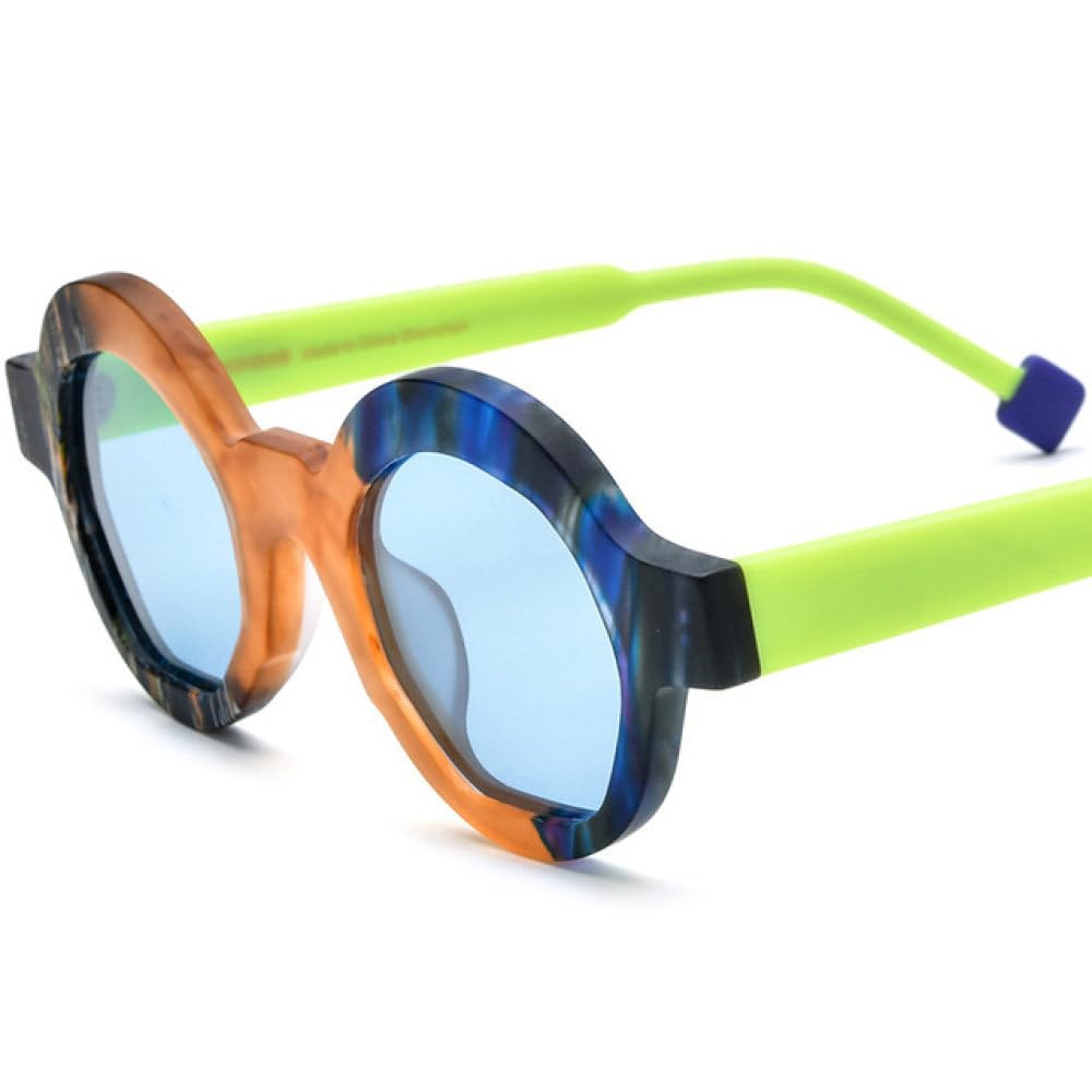 gafas de sol redondas irregulares esmeriladas polarizadas nicho UV400 gafas teñidas de conducción cara redonda