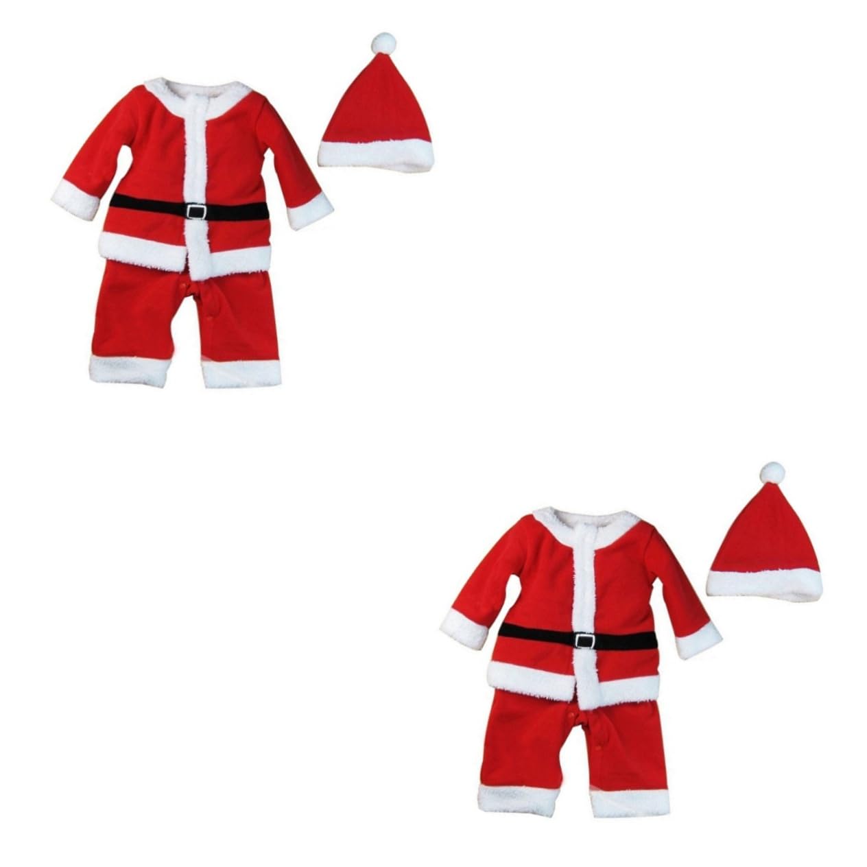 ABOOFAN 2Pcs Cappello Di Natale Babys First Christmas Outfit Cappello Di Natale Del Kit Neonato Set Da Babbo Per Bambini Costume Da Babbo Costume Da Babbo