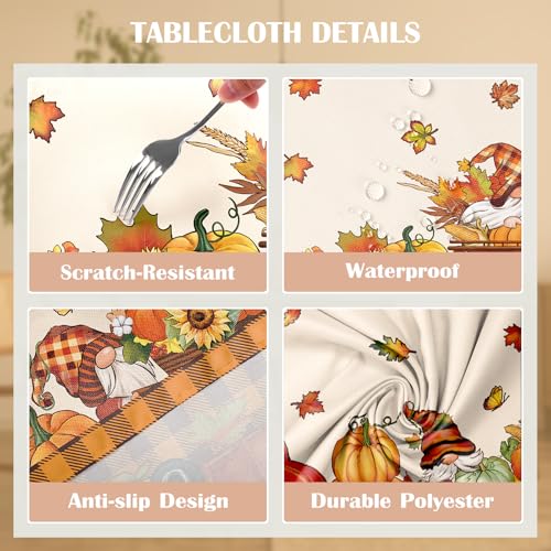 Nappe rectangulaire antitache et lavable motif automne