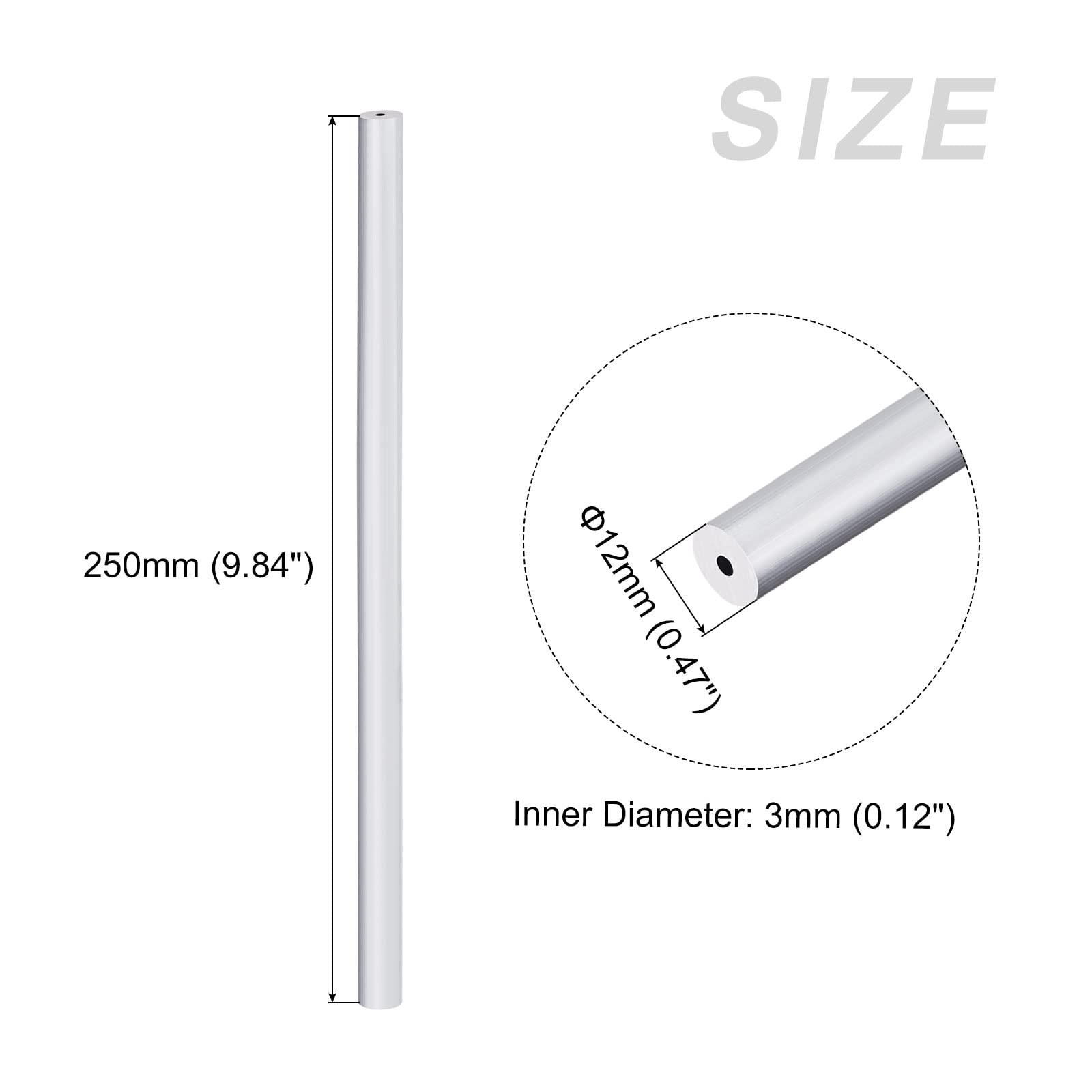 Tubo In Alluminio 6063 - 18mm Esterno, 12mm Interno, Lunghezza 300mm | Per Fai Da Te E Progetti - Foto 2