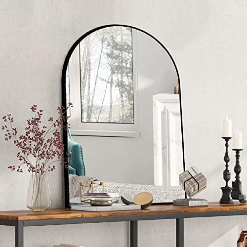 Muzilife Black Arched Wall Mirror, 24X36 Arched Bathroom Mirror Wall Mounted Mirror With Metal Frame, Vertically For Entryway, Living Room #TOP6