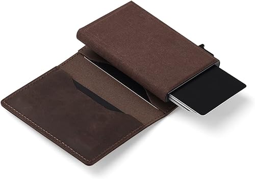 Miniatura 6 de Kanley Funda para Airtag con cartera y llavero de piel auténtica, funda protegida para AirTags, cartera multifuncional con funda para Apple AirTag