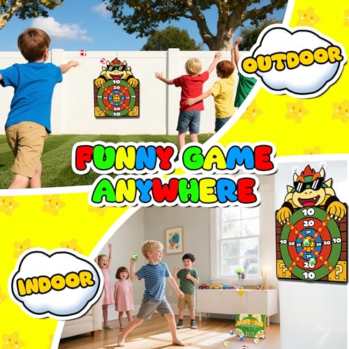 Kinder Spielzeug, 65cm Kinder Klett Dartscheibe mit 12 Klebrigen Bällen, Drinnen und Draußen Dart Wurfspiel Set für Kinder, Geschenke für 3-12 Jahre Jungen Mädchen