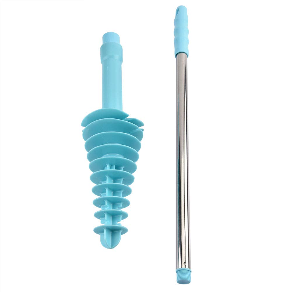 Alvinlite Toilet Plunger, Piston Type Toilet Clog Remover,Flexible Rubber Head Stainless Steel Handle,Toilet Dredge Pipe for Clogged Siphon Toilet