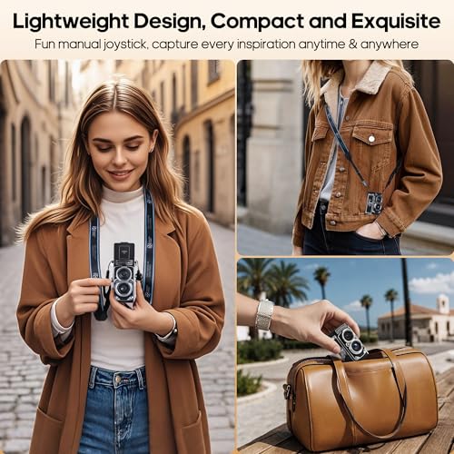 Image of Chuzhao Mini Retro Digital Camera - Vintage TLR Style Compact SLR Digital Camera with Auto Focus, 16GB SD Card for Beginners, Teenagers, Children and Adults