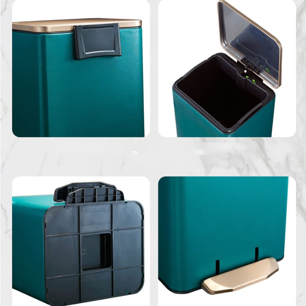 Cubo De La Basura Casa Bote de Basura Cocina, Papelera con Tapa, Forro for baño Papelera Reciclaje(B,9L)