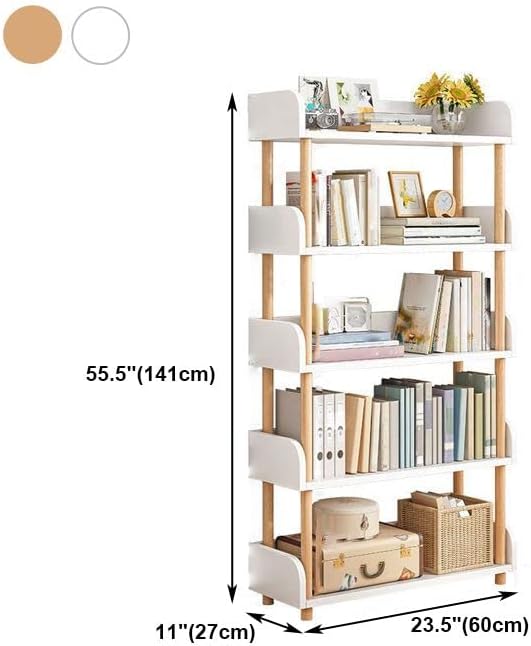Miniatura 2 de CraftThink Estantería de 5 niveles, estantería estándar para el hogar, moderna estantería de madera con estantes rectangulares para dormitorio,
