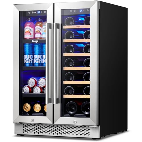 30 inch Beverage Refrigerator, Two 15" Dual Zone Beverage Coolers Hold 160 Cans Beverage Fridge under Counter Beer Fridge for Drink Soda Wine Built-In or Freestanding