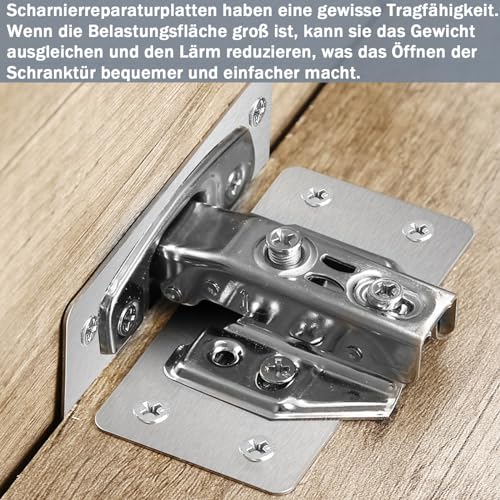 Avtytsda 14 Pcs Hinges Repair Plate, Stainless Steel Hinges Repair Brackets Kit - Image 3