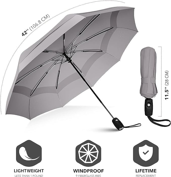 Image of TEKCOOL Umbrella, UV Big Size Umbrella for Sun Protection Rain Windproof Strong large 3 fold for men women kids boys girls Perfect small & stylish Windproof & Compact(Green)