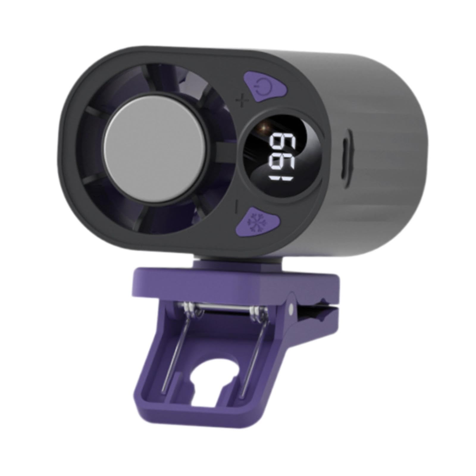 Clip On Portable Fan Ventilatore da Tavolo Portatile con Clip Resistente Ventola Mini Multifunzione con Schermo LED Regolazione velocità 199 Livelli M, Raffreddamento Nero