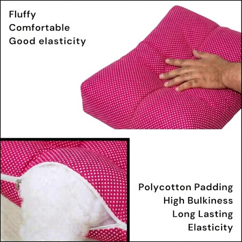 Image of VParents Sleeping Essentials with Mosquito Net & Spring with Window Stand, Small Dot (Red)